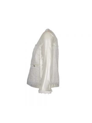 Blusa con bordado transparente de encaje Chanel Vintage blanco