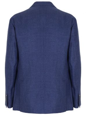Льняной пиджак Brunello Cucinelli синий