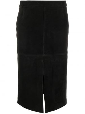 Semišové midi sukně Totême černé