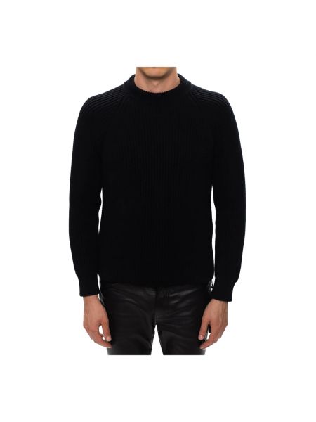 Dzianinowy sweter wełniany Saint Laurent czarny