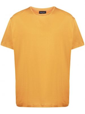 Einfarbige t-shirt aus baumwoll Roberto Collina gelb