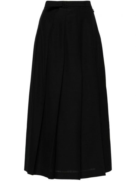 Πλισέ maxi φούστα με τροπικά μοτίβα Auralee μαύρο