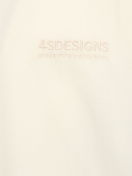 Μάλλινη μπλούζα σε φαρδιά γραμμή 4sdesigns λευκό
