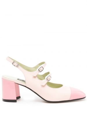 Pantofi cu toc din piele de lac Carel Paris roz