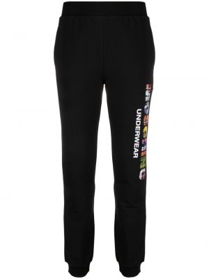Карирани спортни панталони Moschino черно
