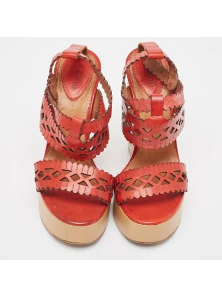 Sandalias de cuero Chloé Pre-owned rojo