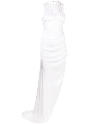 Асиметрична копринена вечерна рокля Lisa Von Tang бяло