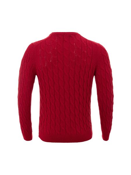 Jersey de tela jersey de cuello redondo con trenzado Gran Sasso rojo