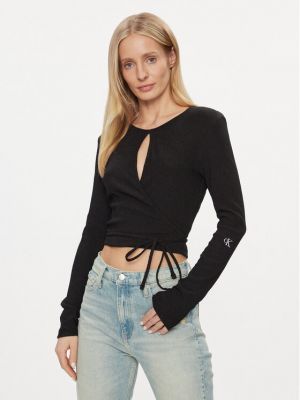 Блуза слім Calvin Klein Jeans чорна