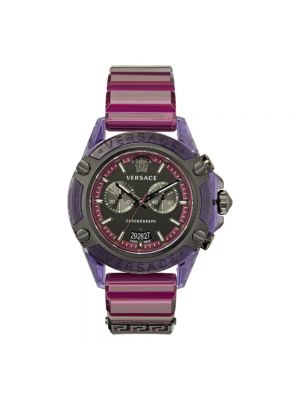 Przezroczysty zegarek Versace fioletowy