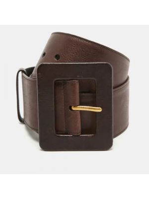 Cinturón de cuero Yves Saint Laurent Vintage marrón
