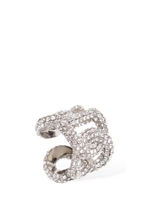 Prstan s kristali Dolce & Gabbana srebrna