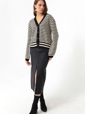 Oversize garš džemperis ar pogām Lafaba melns