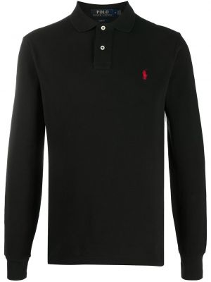 Polo majica z vezenjem Polo Ralph Lauren črna