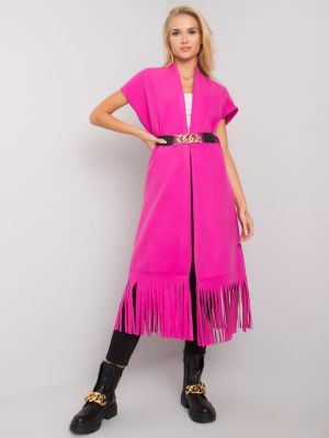 Παλτό με κρόσσια Fashionhunters ροζ