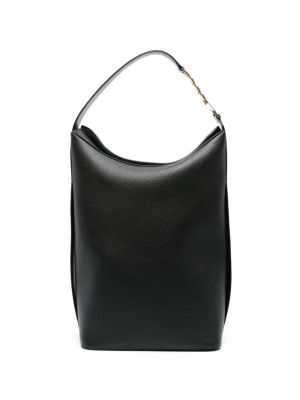 Usnjena nakupovalna torba Victoria Beckham črna