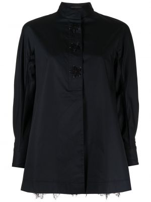 Σατέν πουκάμισο με δαντέλα Shiatzy Chen μαύρο
