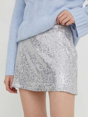 Stříbrné mini sukně Abercrombie & Fitch