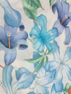 Květinový kašmírový šál s potiskem Ferragamo modrý