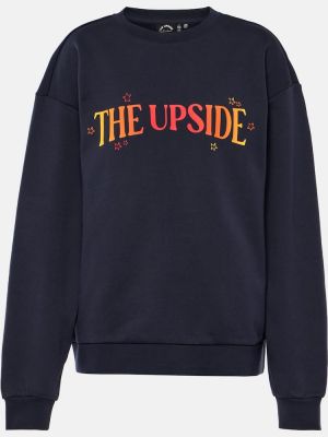 Kokvilnas sportiska stila džemperis The Upside zils