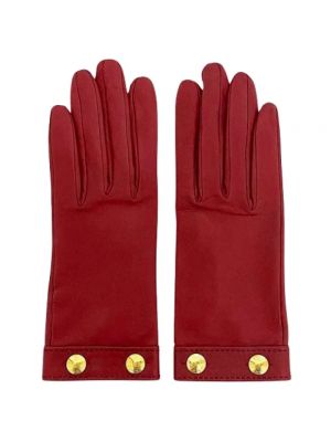 Rękawiczki skórzane Hermès Vintage czerwone
