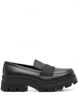 Pantofi loafer din piele chunky Calvin Klein Jeans negru