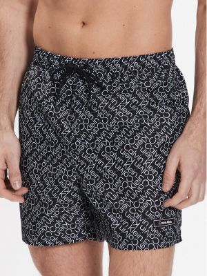 Pantaloni scurți cu imagine Calvin Klein Swimwear negru