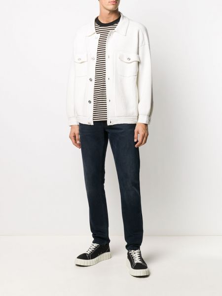 Dzianinowa kurtka jeansowa oversize Barrie biała