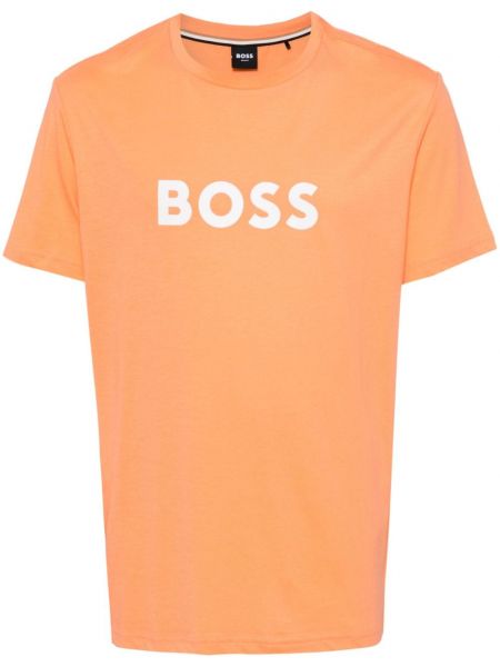 Βαμβακερή μπλούζα με σχέδιο Hugo πορτοκαλί