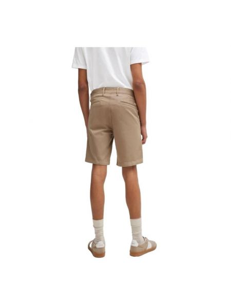 Pantalones cortos de algodón con bolsillos Hugo Boss beige