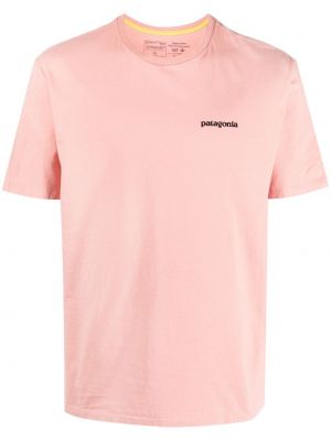 Tricou din bumbac cu imagine Patagonia roz