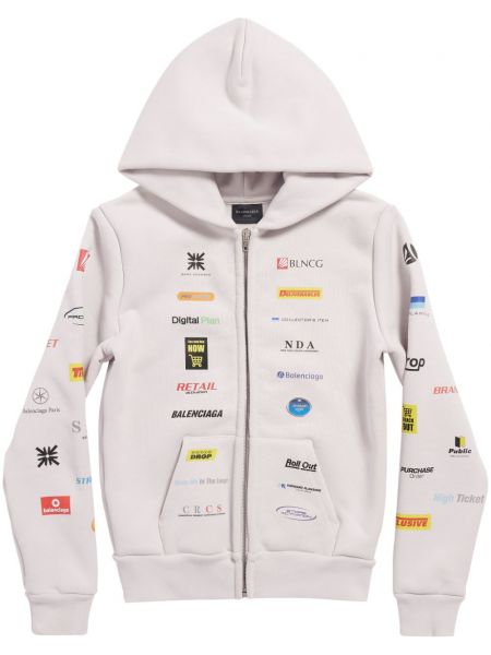 Fleece hoodie Balenciaga weiß