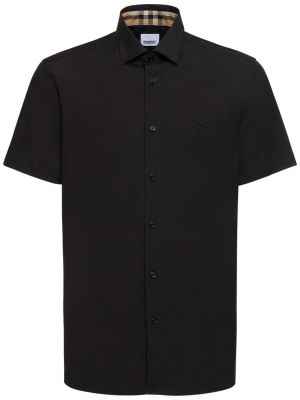 Bavlněná slim fit košile Burberry černá