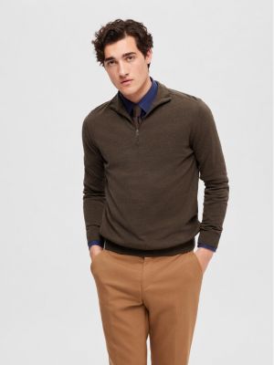 Pulover Selected Homme rjava