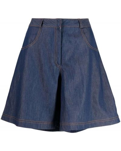 Jeans shorts ausgestellt Saiid Kobeisy blau