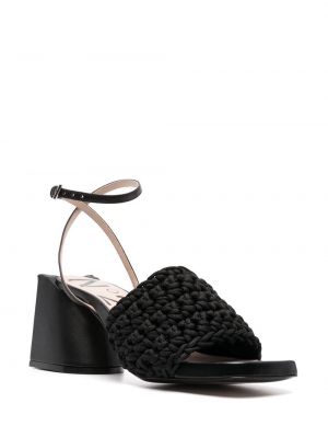 Geflochtene sandale mit absatz mit hohem absatz N°21 schwarz