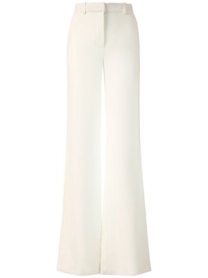 Krepové rovné kalhoty s vysokým pasem Balmain bílé