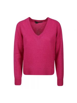 Sweter z dekoltem w serek 360cashmere, fioletowy