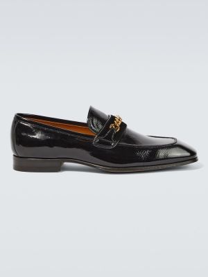 Pantofi loafer din piele de lac Tom Ford negru