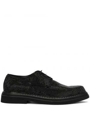 Pantofi derby din piele de cristal Dolce & Gabbana negru