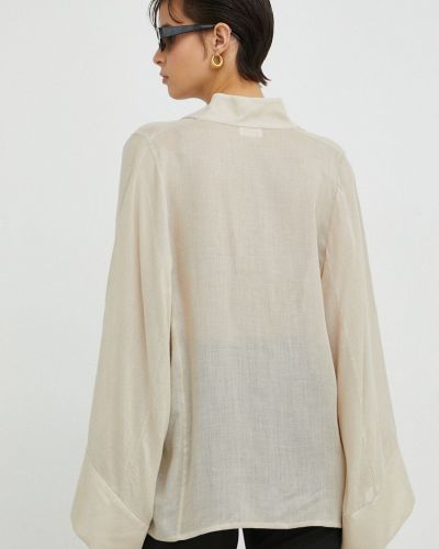 Однотонная шерстяная блузка By Malene Birger бежевая