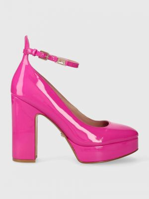 Ниски обувки с висок ток Guess розово