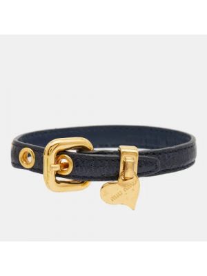 Cinturón de cuero Miu Miu Pre-owned azul