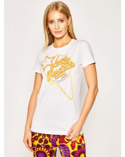 Gyapjú póló Love Moschino - fehér