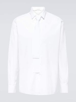 Camisa con lazo de algodón Prada blanco