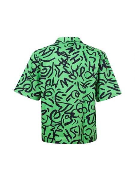 Koszula z nadrukiem Moschino zielona