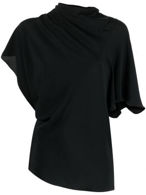 Bluzka asymetryczna drapowana Erika Cavallini czarna