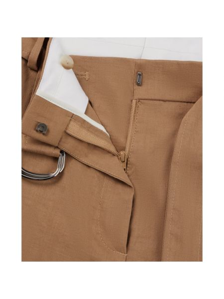 Pantalones cortos de lino Hugo Boss beige