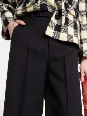 Pantalones rectos de lana bootcut Gucci negro