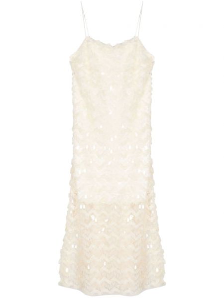 Midi haljina s volanima Munthe bijela